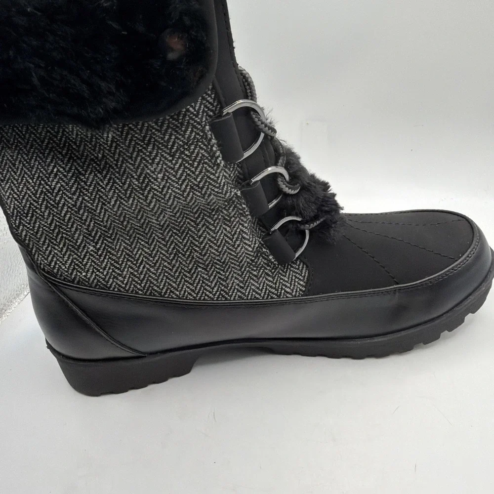 *New in Box* JBU Northgate Herringbone Booties with Faux‎ Fur, Women's Size 9